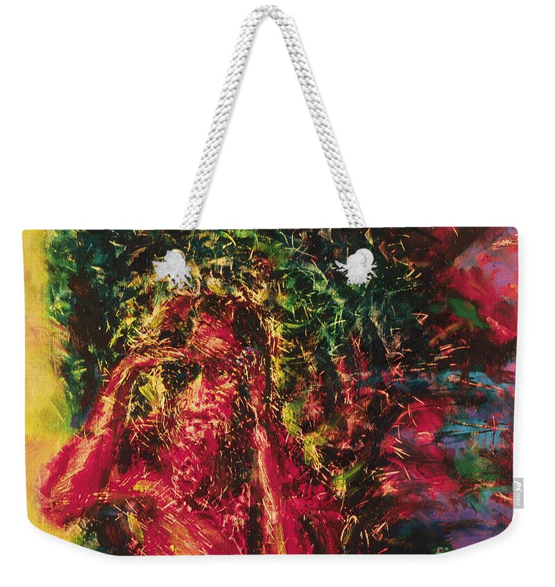 St. Lazarus Weekender Tote Bag featuring the painting St. Lazarus - BGLAZ by Fr Bob Gilroy SJ
