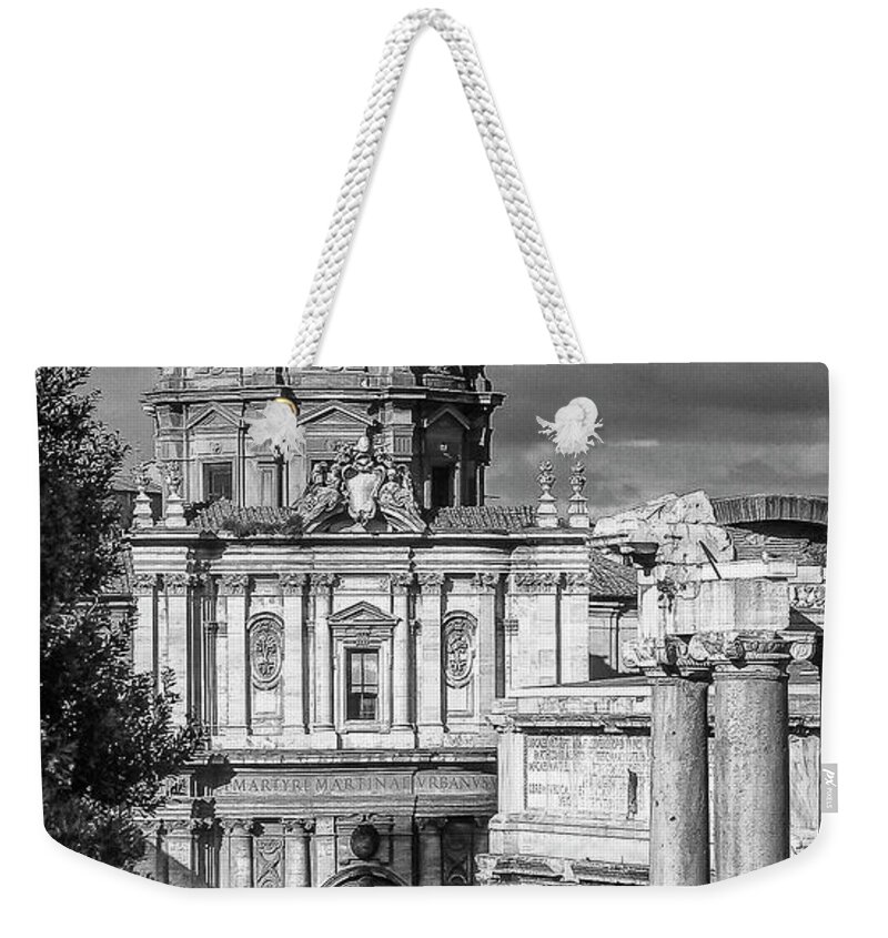 Church Weekender Tote Bag featuring the photograph St Luke and Martina Church by Ginger Stein