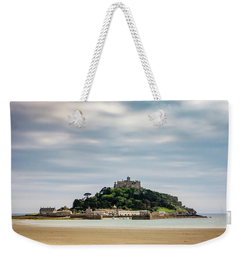 St Michael's Mount Weekender Tote Bag featuring the photograph St Michael's Scene by Framing Places