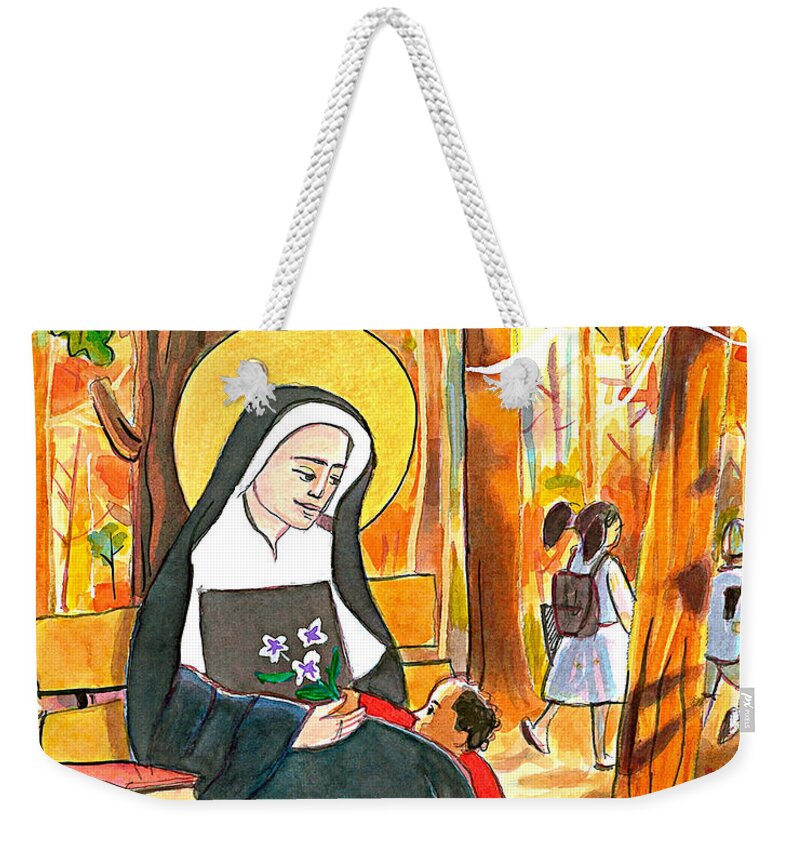 St. Mother Théodore Guérin Weekender Tote Bag featuring the painting St. Mother Theodore Guerin - MMTHG by Br Mickey McGrath OSFS
