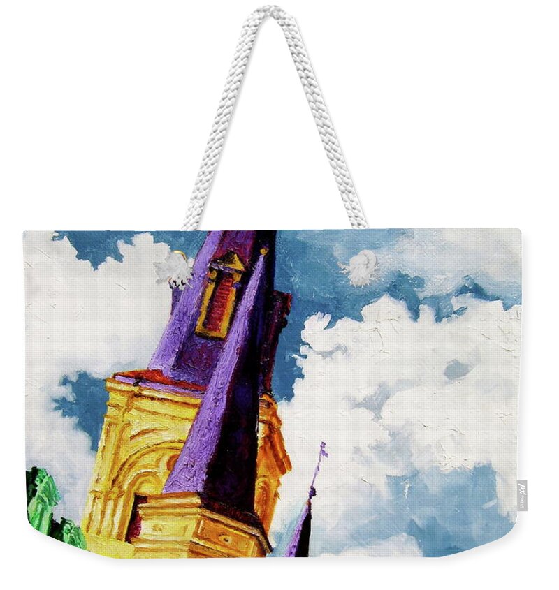Church Weekender Tote Bag featuring the painting St. Peter's by Laura Pierre-Louis