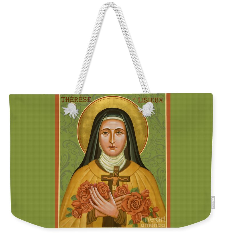 St. Therese Of Lisieux Weekender Tote Bag featuring the painting St. Therese of Lisieux - JCTLI by Joan Cole