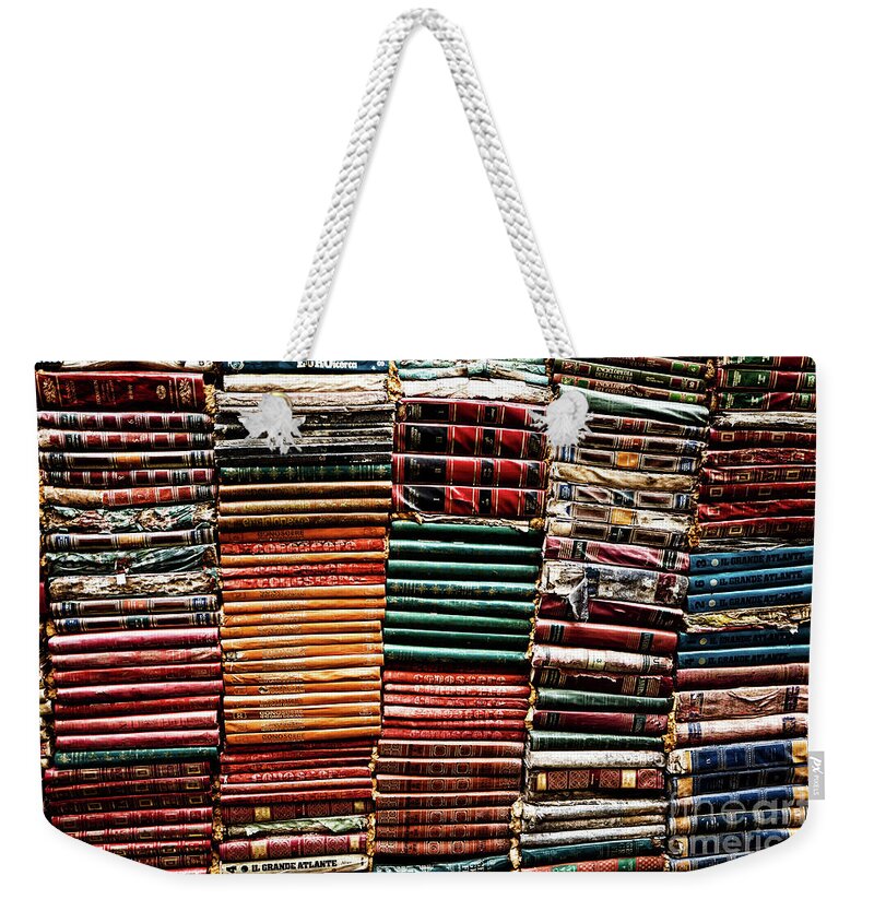 Book Weekender Tote Bag featuring the photograph Stacks of Books by M G Whittingham