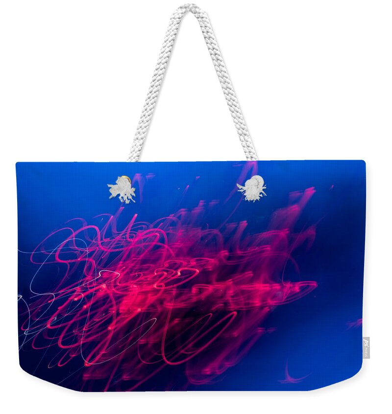 Abstract Photographs Weekender Tote Bag featuring the photograph Stagnant Spanish Light Dance Ufa 2015 #2 by John Williams