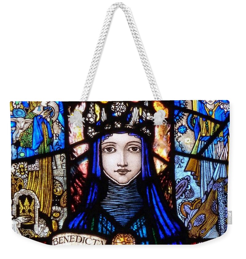 Stained Glass Weekender Tote Bag featuring the digital art Stained Glass by Super Lovely