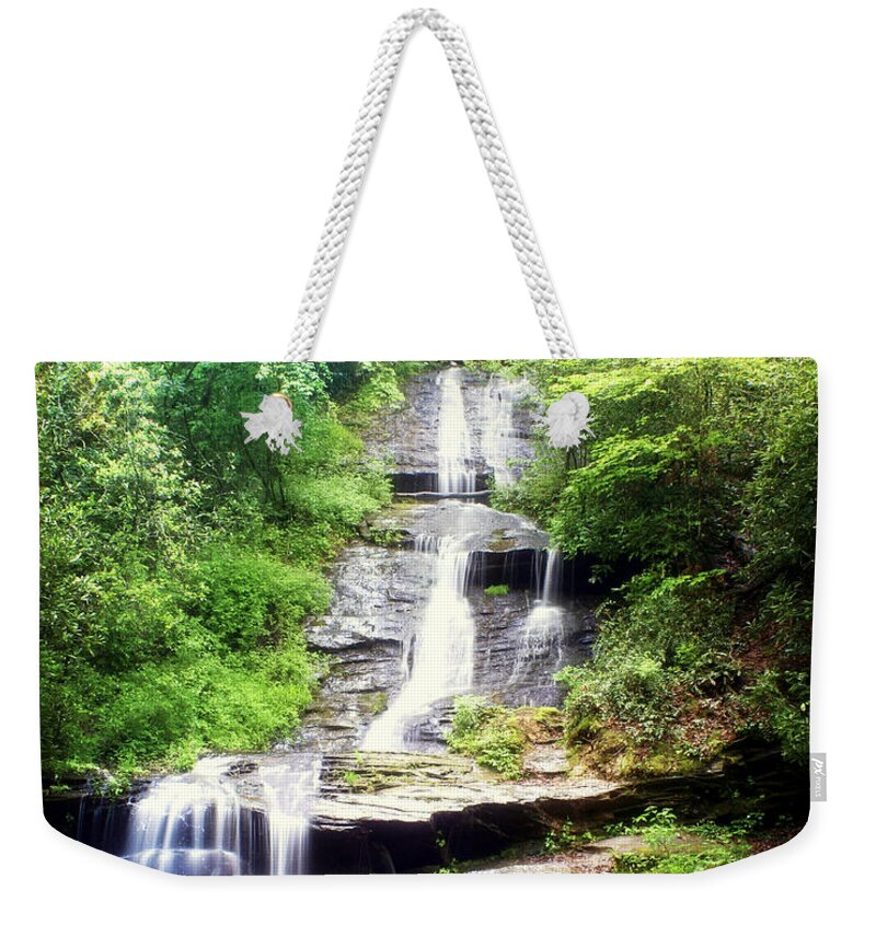 Waterfall. Great Smoky Mountains National Park Weekender Tote Bag featuring the photograph Stair Step by Marty Koch