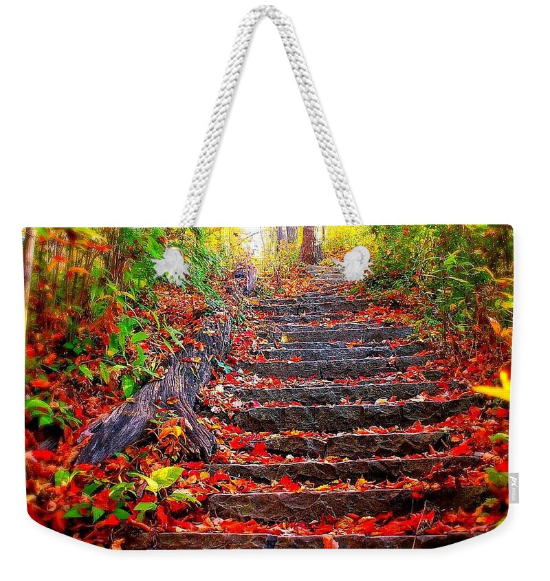 Stairs Weekender Tote Bag featuring the photograph Stairs by Mariel Mcmeeking