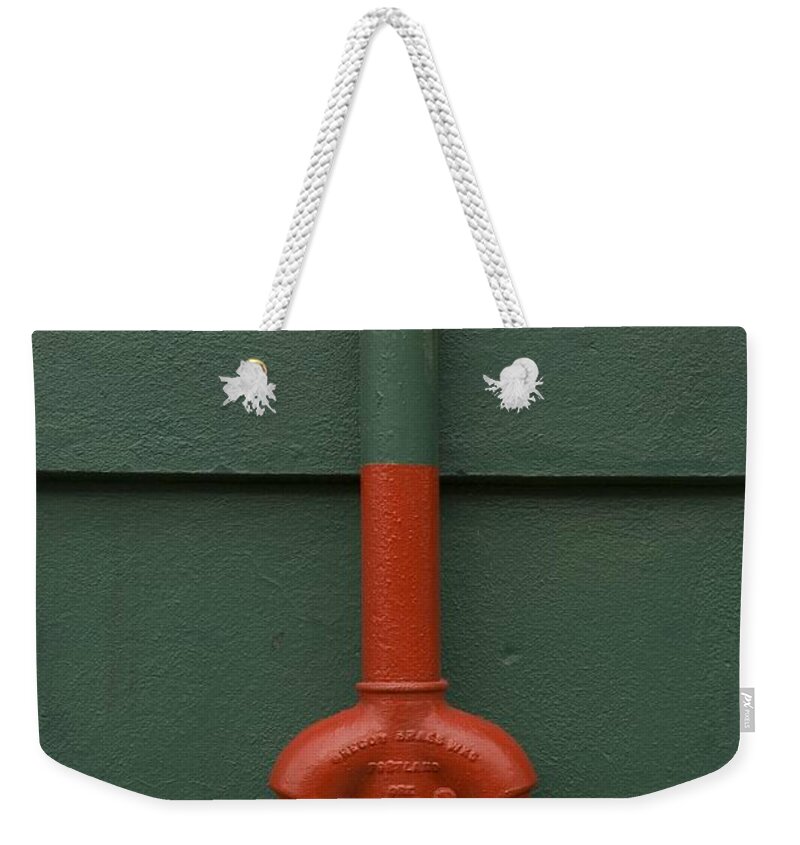 Fire Weekender Tote Bag featuring the photograph Stand Pipe by Sara Stevenson
