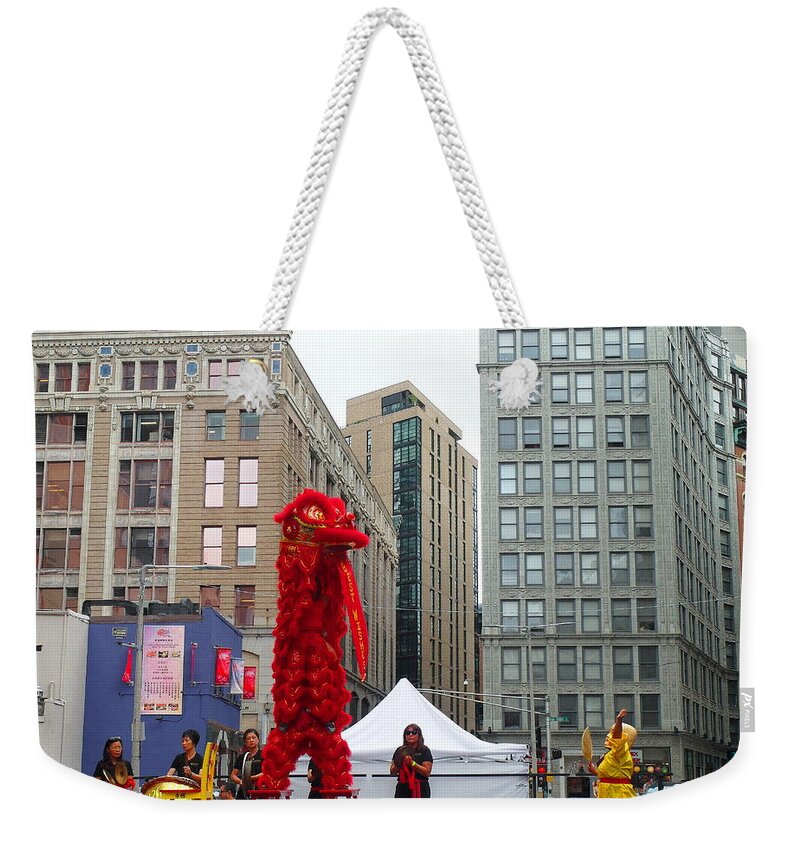City Weekender Tote Bag featuring the photograph Standing Dragon by Christopher Brown