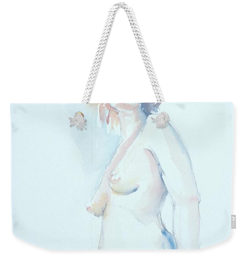 Full Figure Weekender Tote Bag featuring the painting Standing Study 2 by Barbara Pease