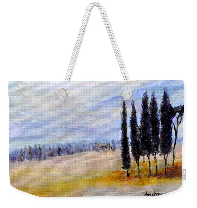 Landscape Weekender Tote Bag featuring the painting Standing Tall by Dottie Branch