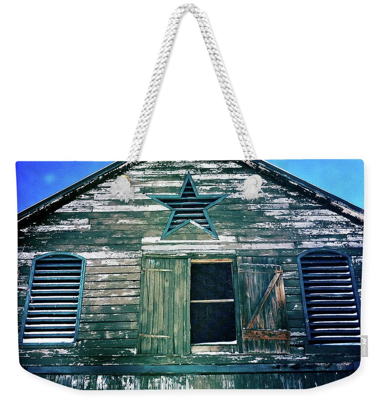 Star Barn Weekender Tote Bag featuring the photograph Star Barn I by Kevyn Bashore
