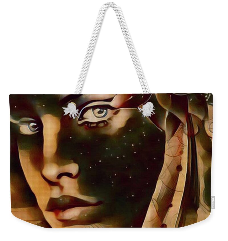 Stars Weekender Tote Bag featuring the digital art Star Child by Kathy Kelly