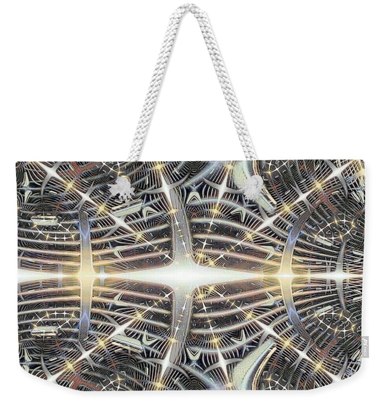 Pattern Weekender Tote Bag featuring the digital art Star Grille by Ronald Bissett