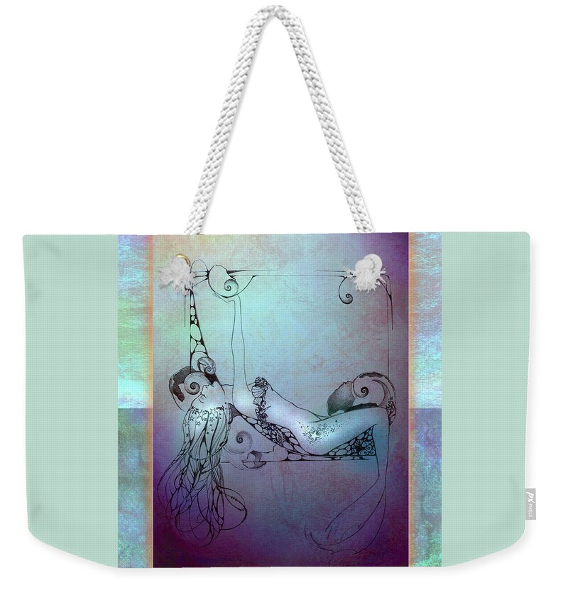 Mermaid Weekender Tote Bag featuring the painting Star Mermaid by Ragen Mendenhall