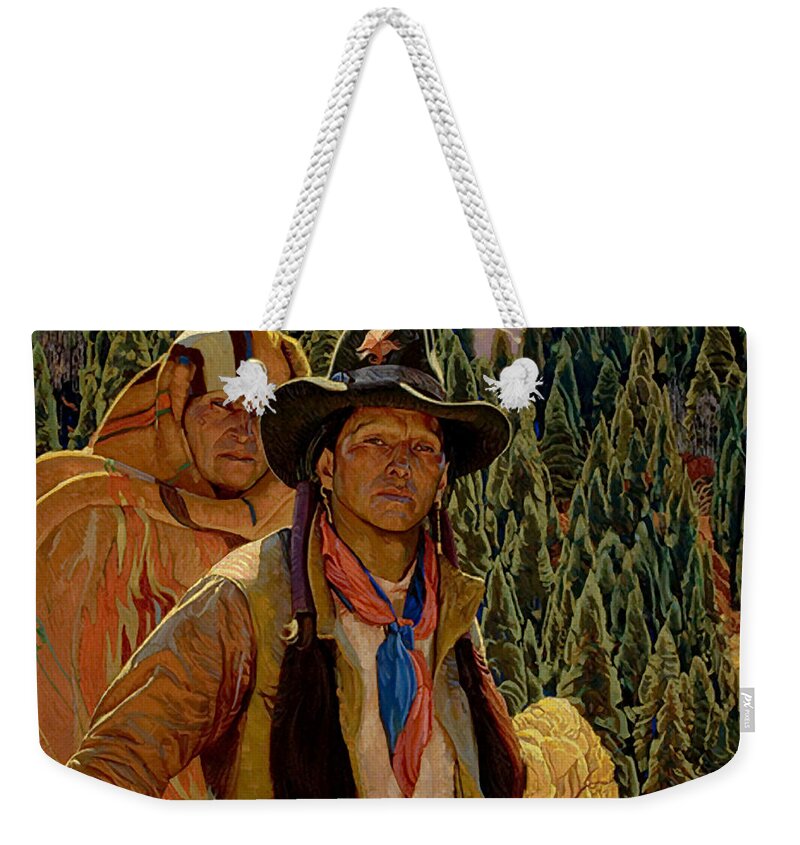 Painting Weekender Tote Bag featuring the painting Star Road and White Sun by Mountain Dreams