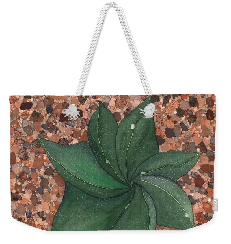 Succulent Weekender Tote Bag featuring the painting Star Succulent by Hilda Wagner
