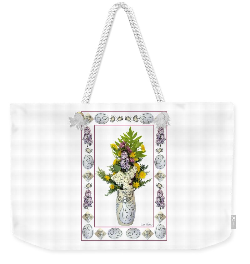 Vase By Lise Winne Weekender Tote Bag featuring the photograph Star Vase with a Bouquet From Heaven by Lise Winne