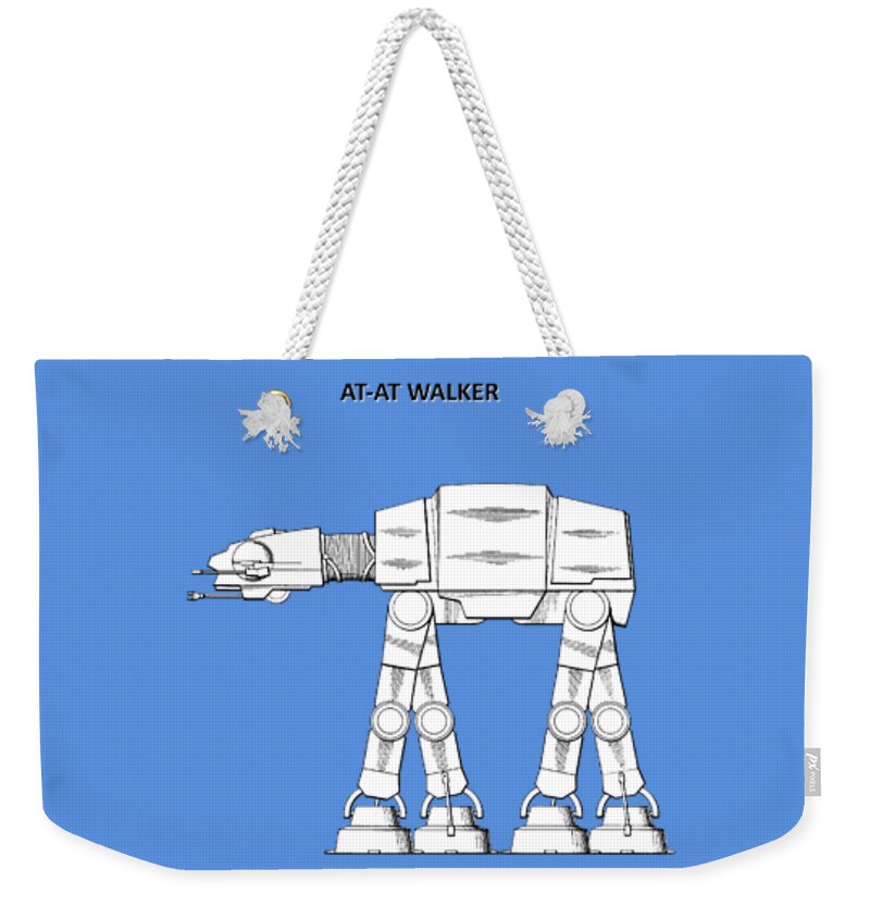 Star Wars Weekender Tote Bag featuring the photograph Star Wars - AT-AT Patent by Mark Rogan