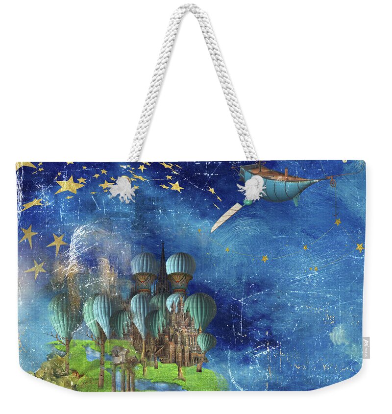 Art Weekender Tote Bag featuring the digital art StarFishing in a Mystical Land by Nicky Jameson