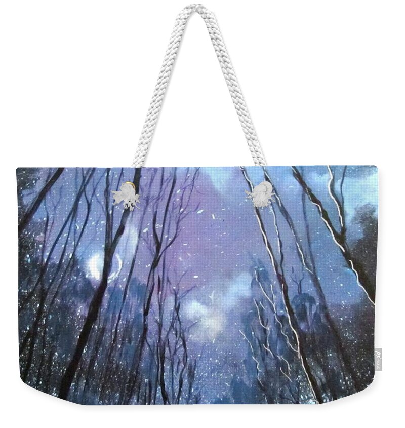 Landscape Weekender Tote Bag featuring the painting Starlight by Barbara O'Toole