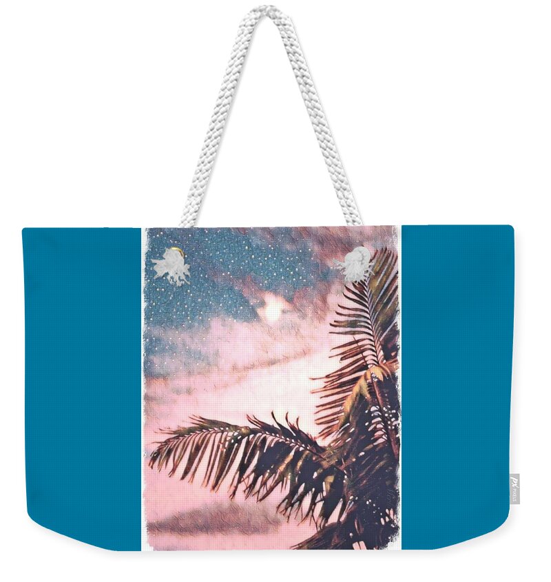 Palm Weekender Tote Bag featuring the photograph Starlight Palm by Gini Moore