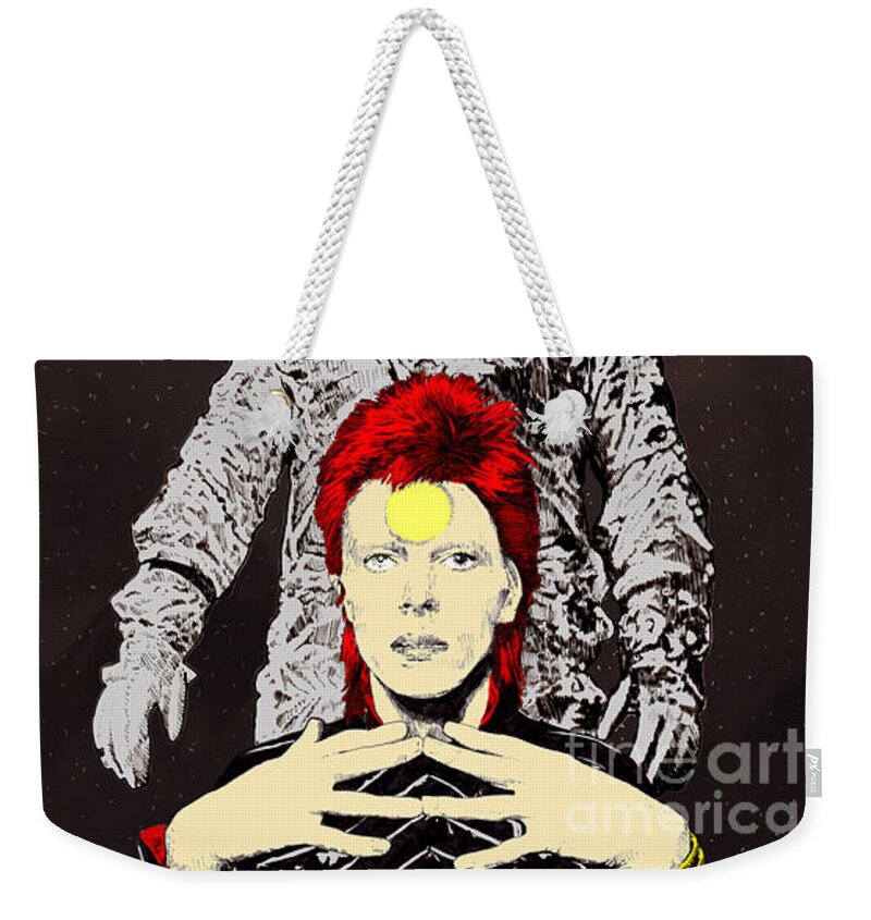 Liza Jane Weekender Tote Bag featuring the digital art Starman Bowie by Jason Tricktop Matthews