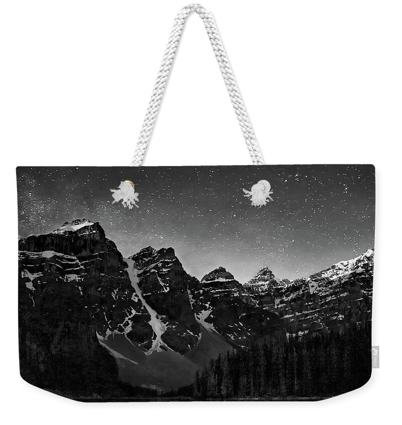 Night Sky Weekender Tote Bag featuring the photograph Stars Over Ten Peaks by Art Cole