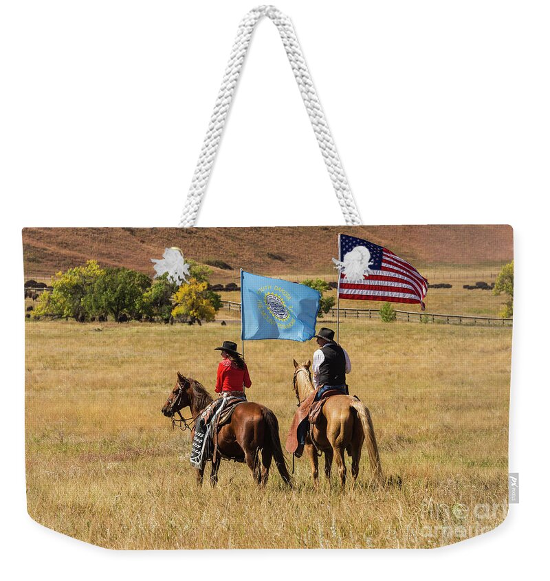 South Dakota Weekender Tote Bag featuring the photograph State and Country by Steve Triplett