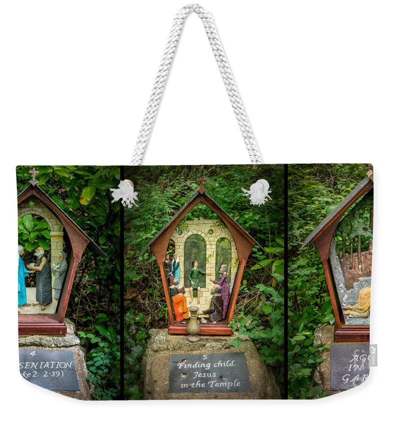 Catholic Weekender Tote Bag featuring the photograph Stations of the Cross 2 by Adrian Evans