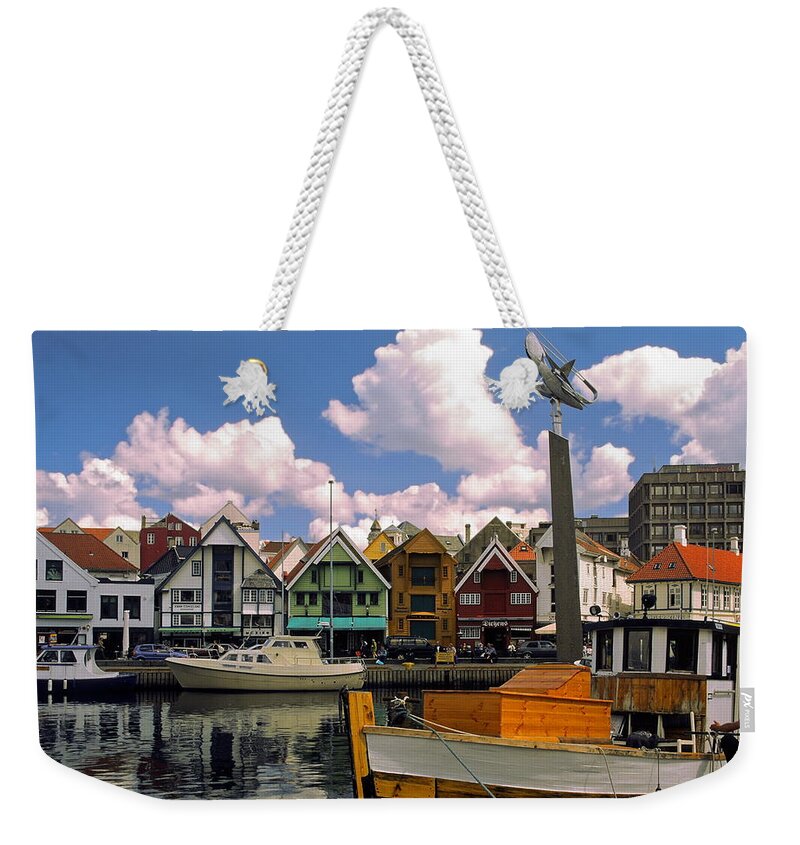 Harbor Weekender Tote Bag featuring the photograph Stavanger Harbor by Sally Weigand