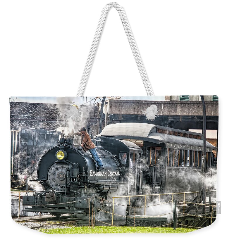 'steam Engine' Weekender Tote Bag featuring the photograph Steam Engine #30 by Scott Hansen