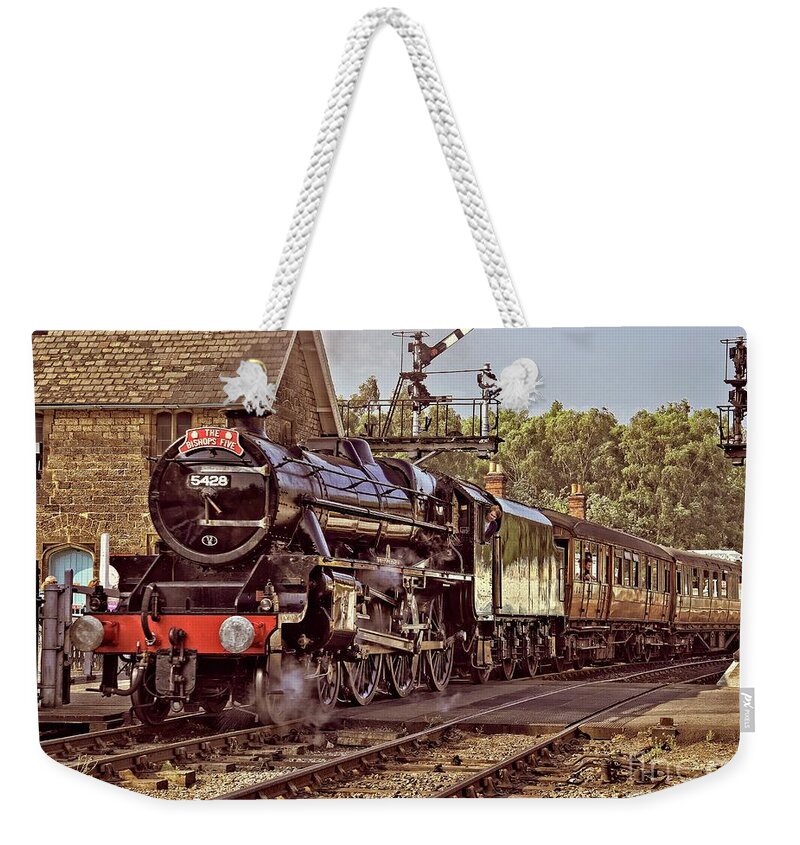 Steam Engine Weekender Tote Bag featuring the photograph Steam Loco On Yorkshire Railway by Martyn Arnold
