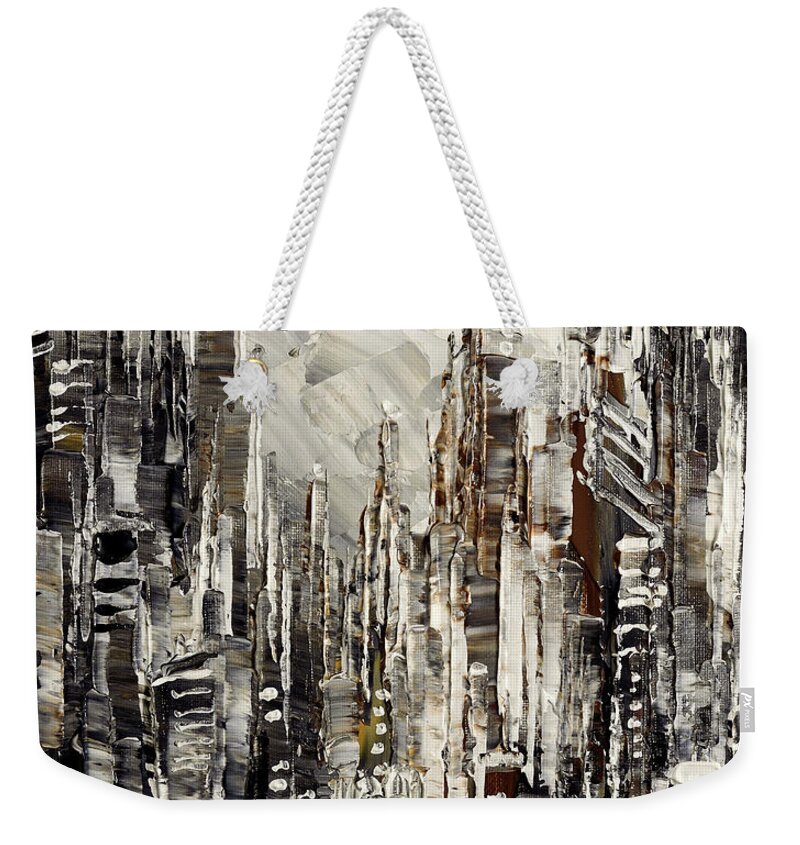 Original Weekender Tote Bag featuring the painting Steam over Gotham by Tatiana Iliina