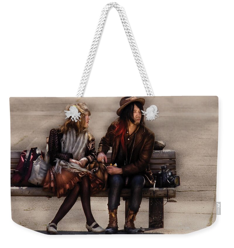 Savad Weekender Tote Bag featuring the photograph Steampunk - Time Travelers by Mike Savad