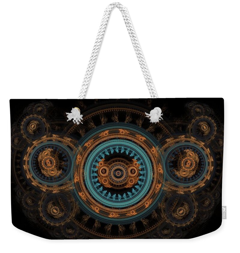 Steampunk Weekender Tote Bag featuring the digital art Steampunk butterfly by Martin Capek