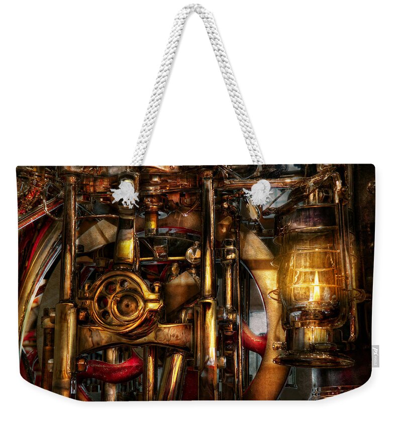 Steampunk Weekender Tote Bag featuring the photograph Steampunk - Mechanica by Mike Savad