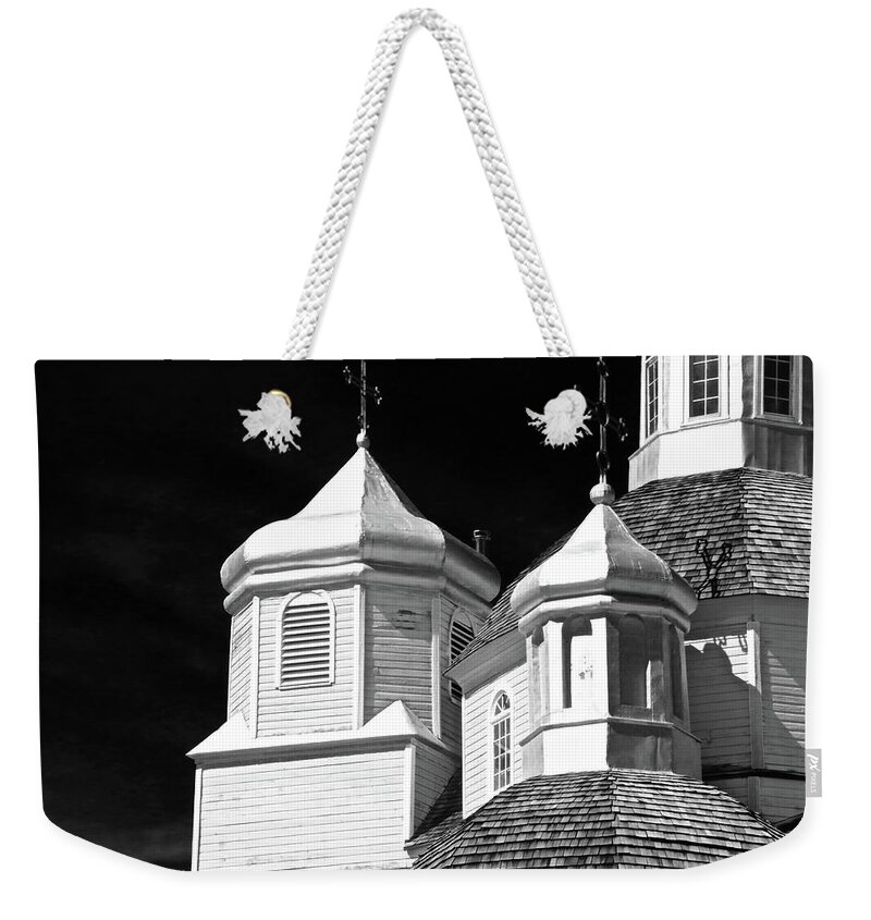  Weekender Tote Bag featuring the photograph Steeples Noir by Brian Sereda