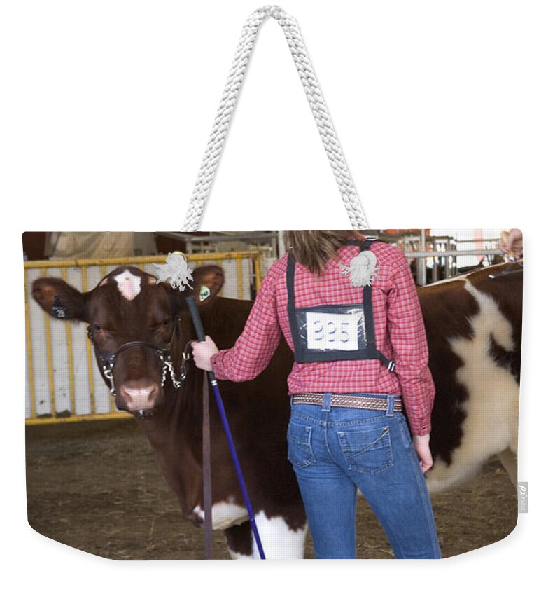 Teen Weekender Tote Bag featuring the photograph Steer Competition by Inga Spence