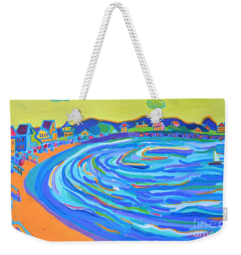 Staircases Weekender Tote Bag featuring the painting Steps to Plaice Cove Beach NH by Debra Bretton Robinson