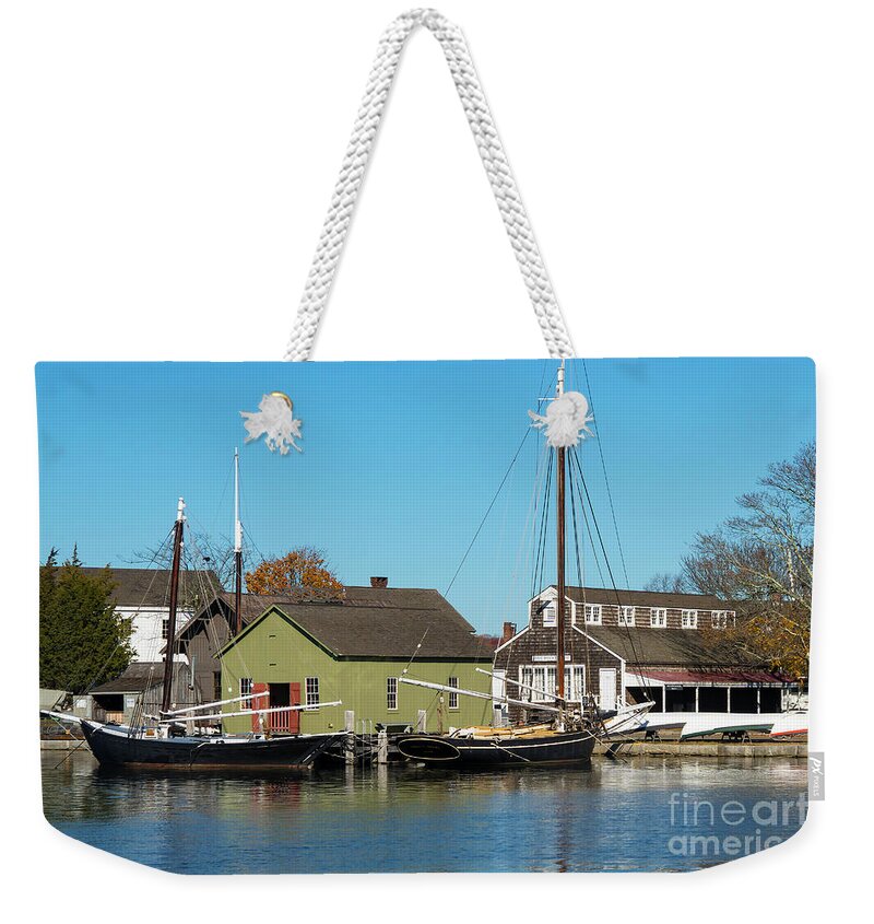 Connecticut Weekender Tote Bag featuring the photograph Stern To Stern by Joe Geraci