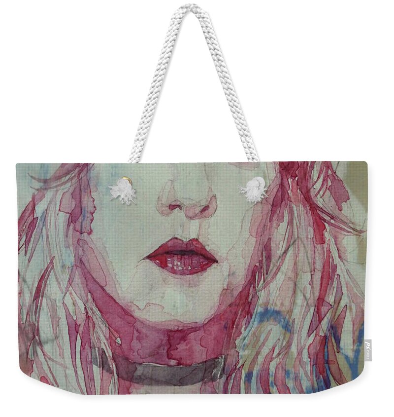 Stevie Nicks Weekender Tote Bag featuring the painting Stevie Nicks - Gypsy by Paul Lovering