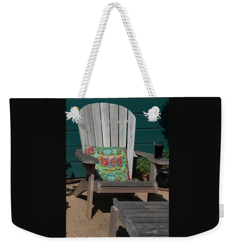 Photograph Weekender Tote Bag featuring the photograph Stick Your Feet Up A While by Suzanne Gaff