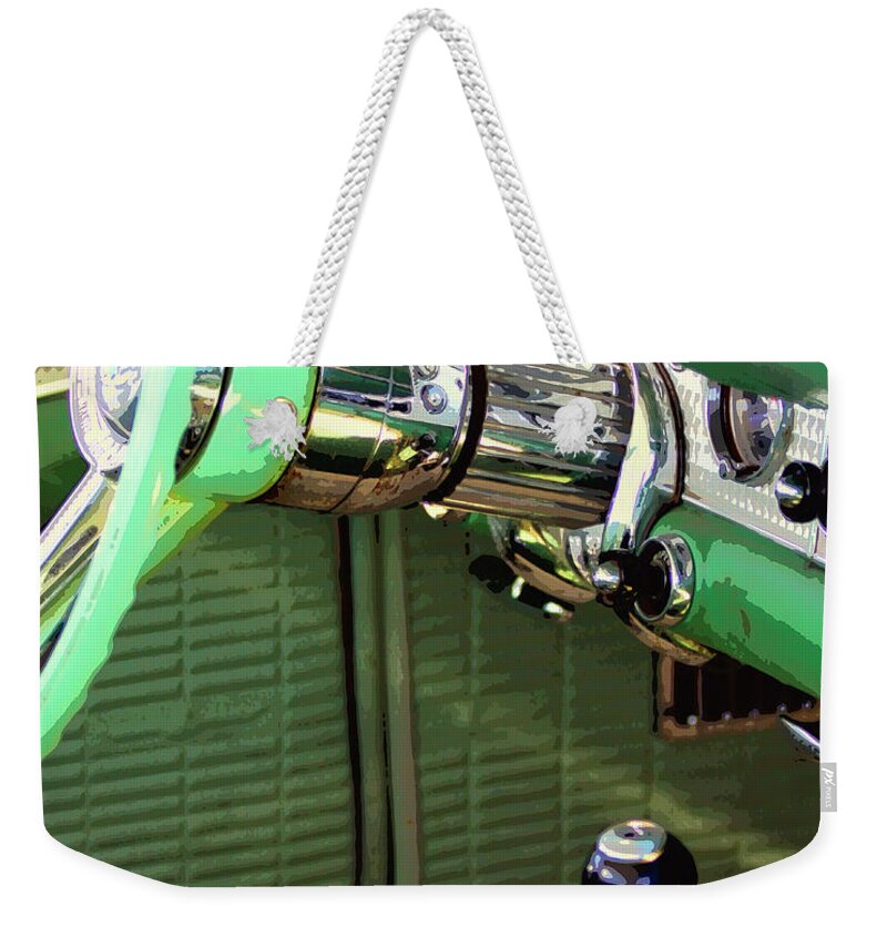 Classic Cars Weekender Tote Bag featuring the photograph QUICK SHIFT Palm Springs CA by William Dey