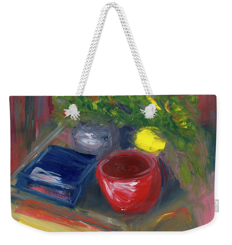 Still Life Weekender Tote Bag featuring the painting Still Life by Ania M Milo