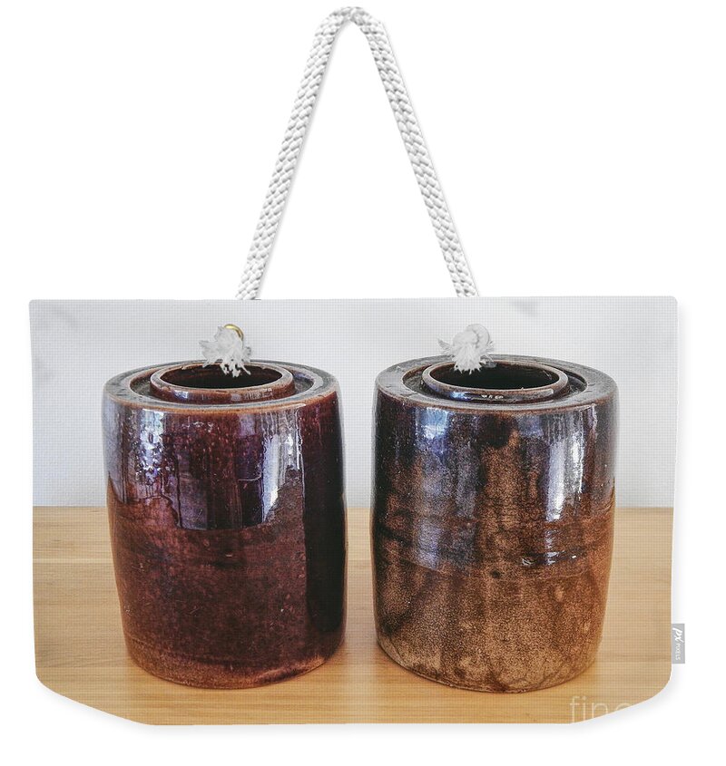 Pottery Weekender Tote Bag featuring the photograph Still Life Pottery by Phil Perkins