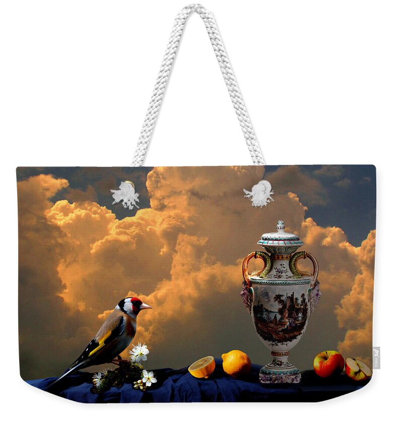 Realism Weekender Tote Bag featuring the digital art Still life with bird by Alexa Szlavics