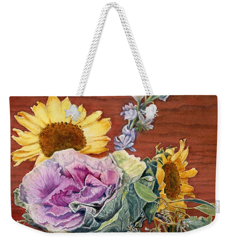 Still Life Weekender Tote Bag featuring the painting Still Life with Flowers by Wendy Keeney-Kennicutt