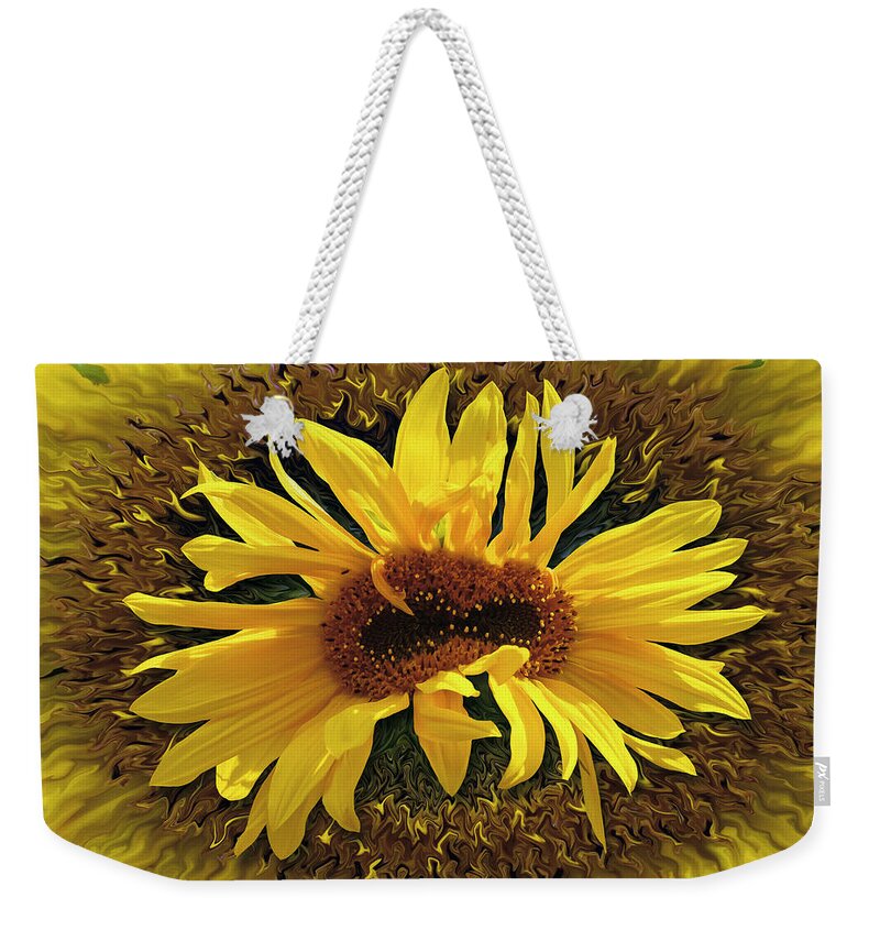 Desert Forest And Garden Weekender Tote Bag featuring the digital art Still Life With Sunflower by Becky Titus