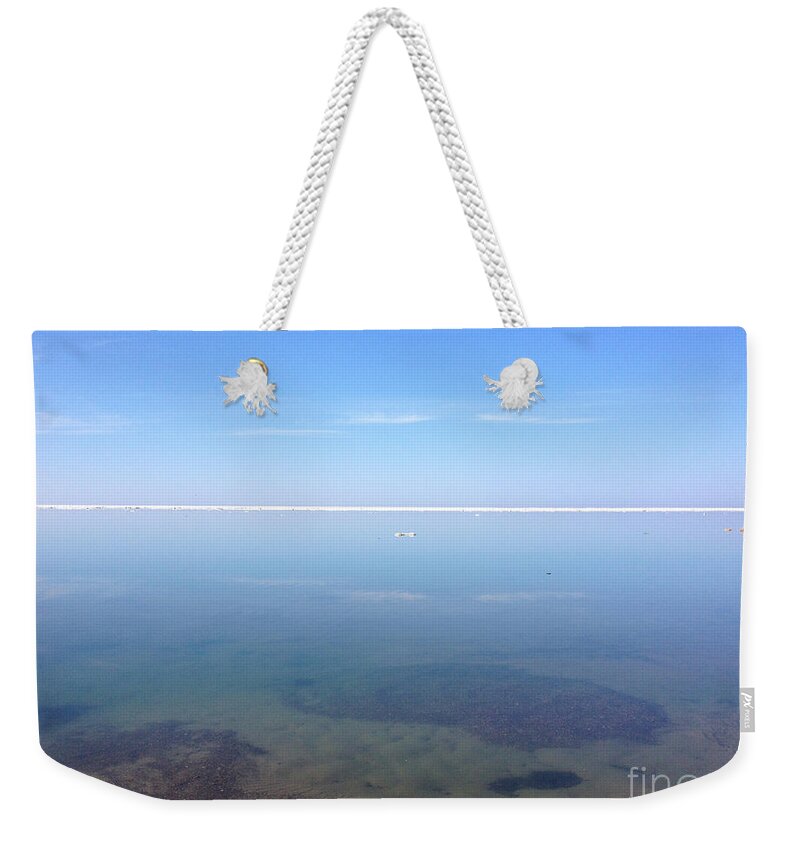 Still Water Weekender Tote Bag featuring the painting Still Tranquil Waters by Anne Cameron Cutri